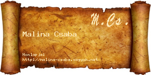 Malina Csaba névjegykártya